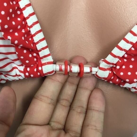 Marie Meili Contrast Ruffle Triangle Top (D6) - Picture 2 of 6